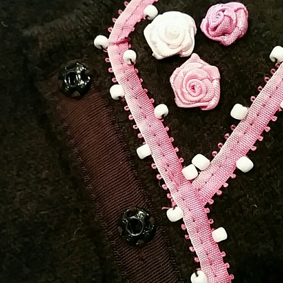 Paraphrase brand used wool brown cardigan sz PM - Picture 7 of 7